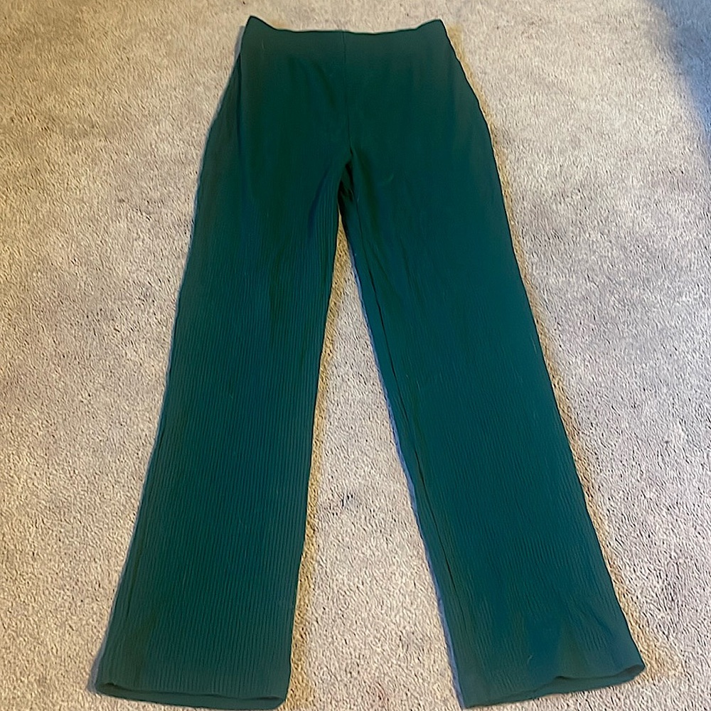Reformation jeans green wide leg leggings